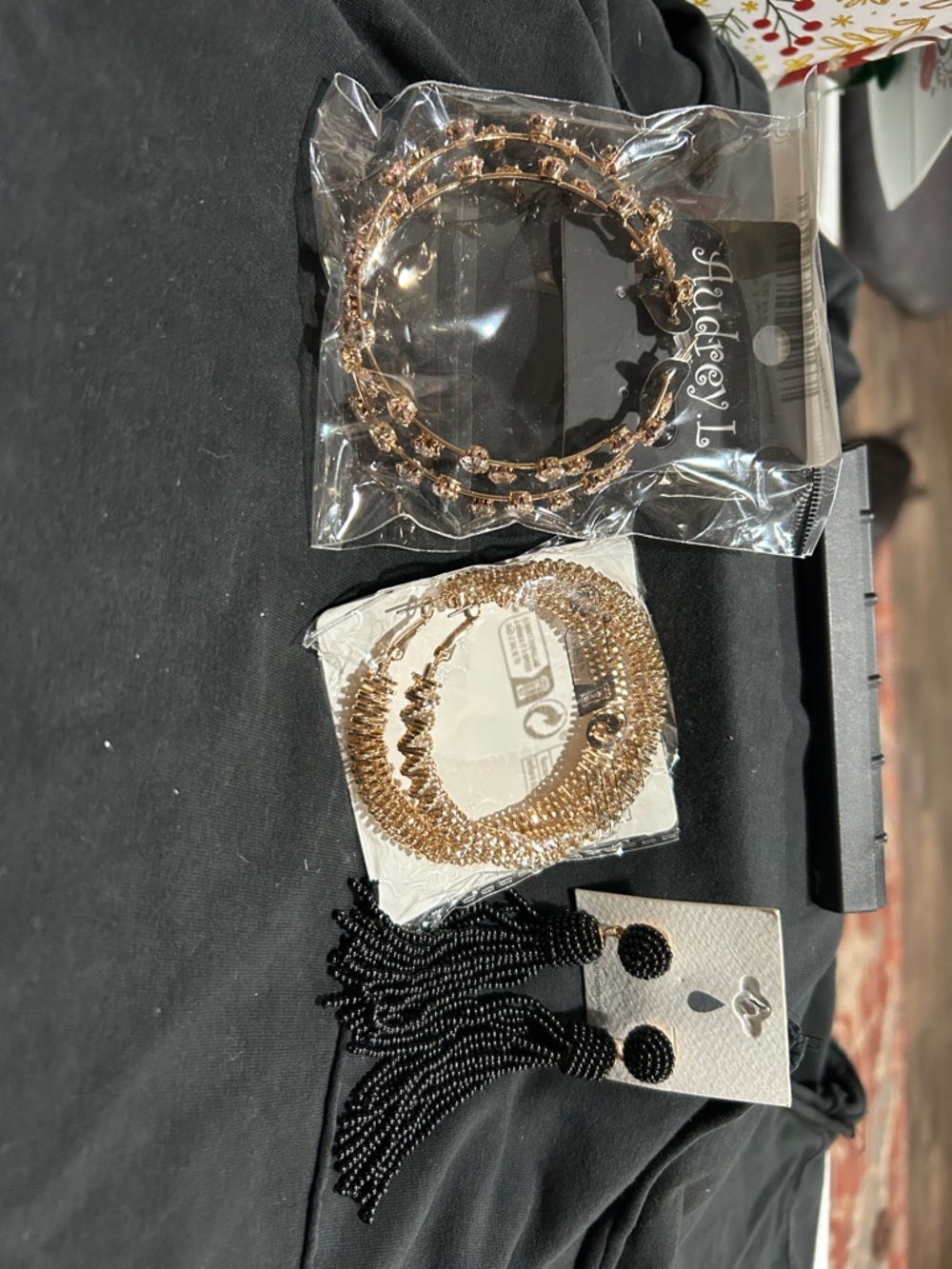 Unbranded Women’s Gold and Black Bracelet Set - Layered Glam